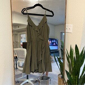 Express Green Ruffle Sundress